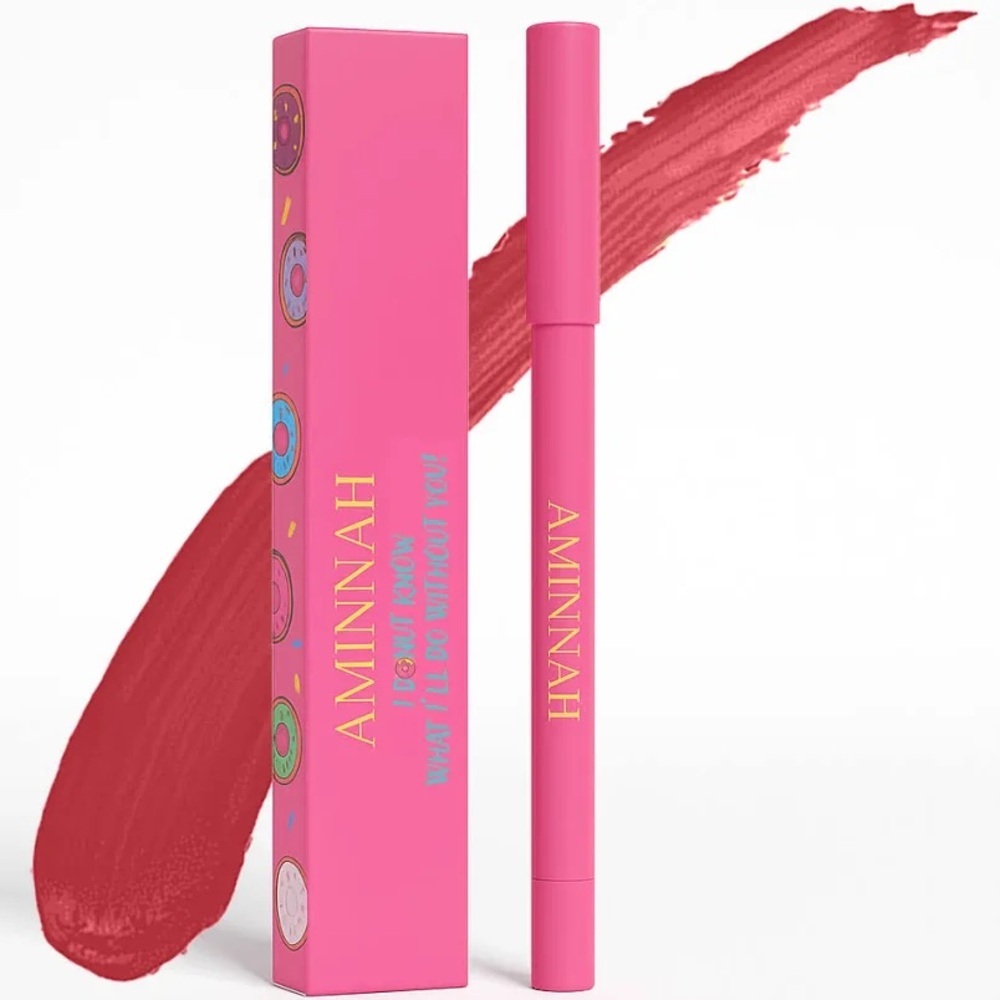 Aminnah Hot Rose Lip Pencil Donut scent NIB